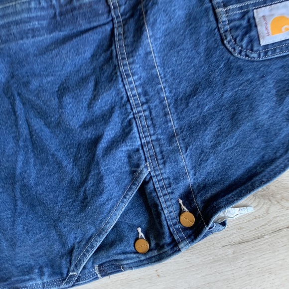 Mens Carhartt Washed Denim Bib Overalls 48/27 - Picture 5 of 10